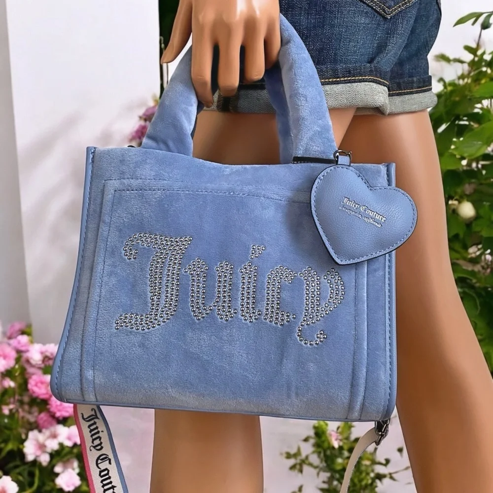 Juicy Couture Big Spender Slate Blue Mini Tote Bag NWT - Picture 4 of 11